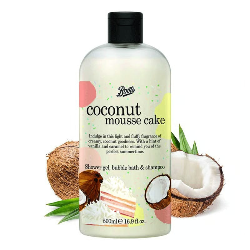 Boots Coconut Mousse Cake Shower Gel, Bubble Bath & Shampoo 500ml