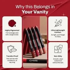 Mars Won’t Smudge Won’t Budge Lipstick # 24 I Am Dramatic (3.5gm)