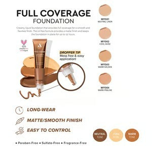 Absolute Full Cover Liquid Matte Foundation 30ml - MFFD04 Warm Praline