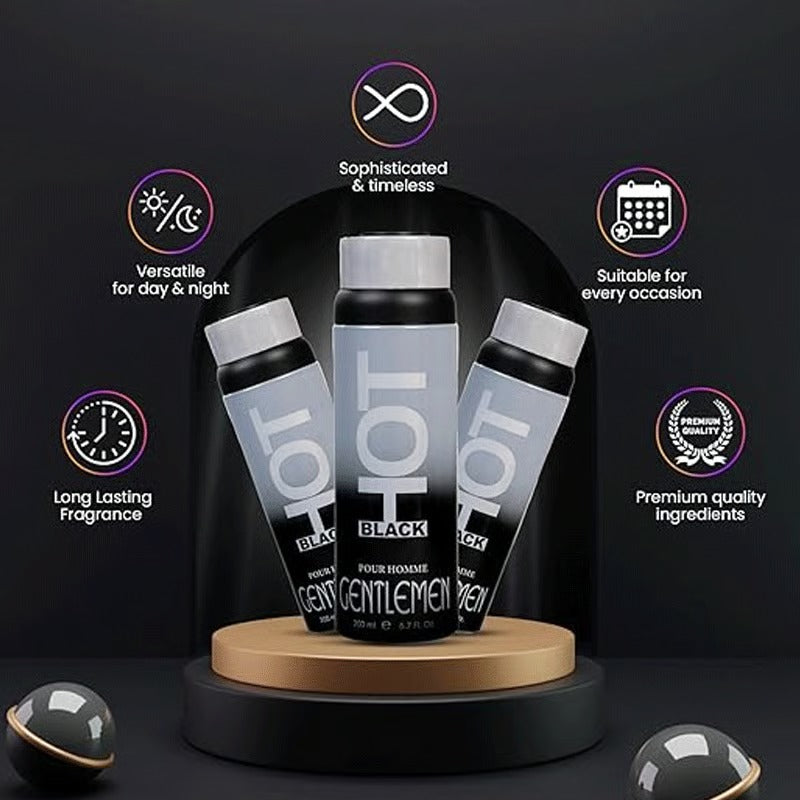 Bernard Dimitri Hot Black Deodorant For Men 200ml - Gentleman
