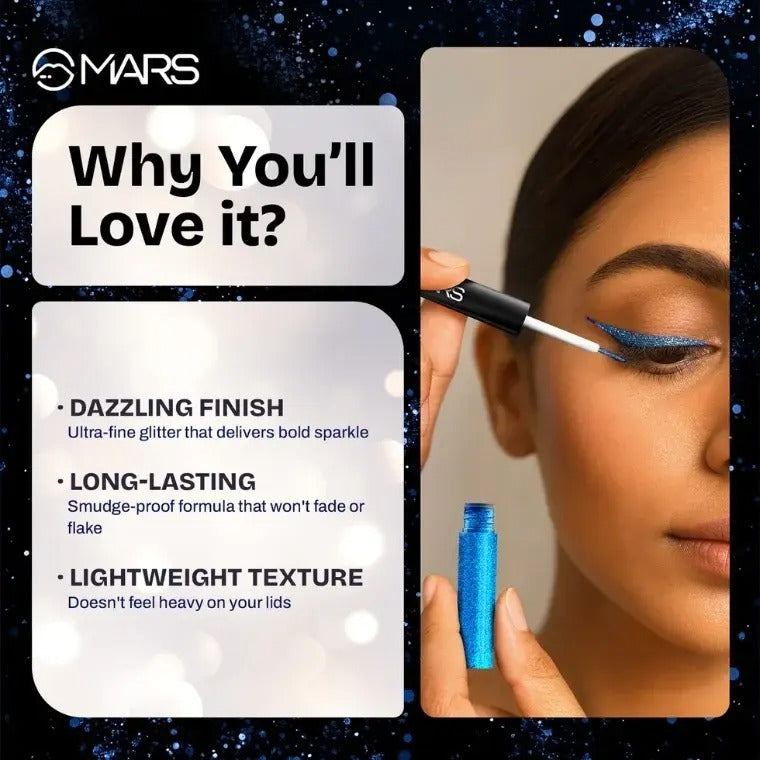 Mars Cosmetics Twinkle Wink Glitter Eyeliner #05 Midnight Twinkle (1.6ml)