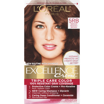 L'Oreal Excellence Triple Protection Color - Medium Reddish Brown 5RB