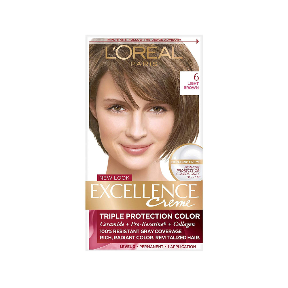 L'Oreal Excellence Triple Protection Color - Light Brown 6