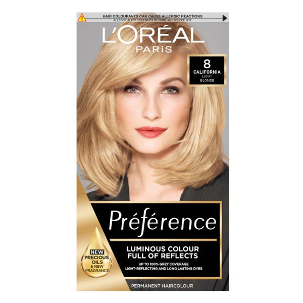 L'Oreal Preference Infinia 8 California Natural Mid Blonde Permanent Hair Dye