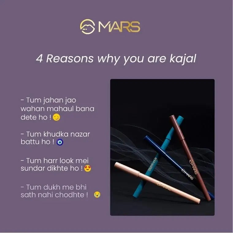 MARS Won’t Smudge Won’t Budge Smooth Matte Glide Kajal Pencil #8 Sand Dunes Brown (1.4gm)