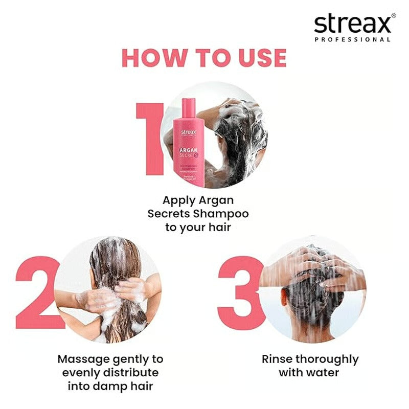 Streax Argan Secrets Moisturising Shampoo For Colour Treated Hair 1.5L