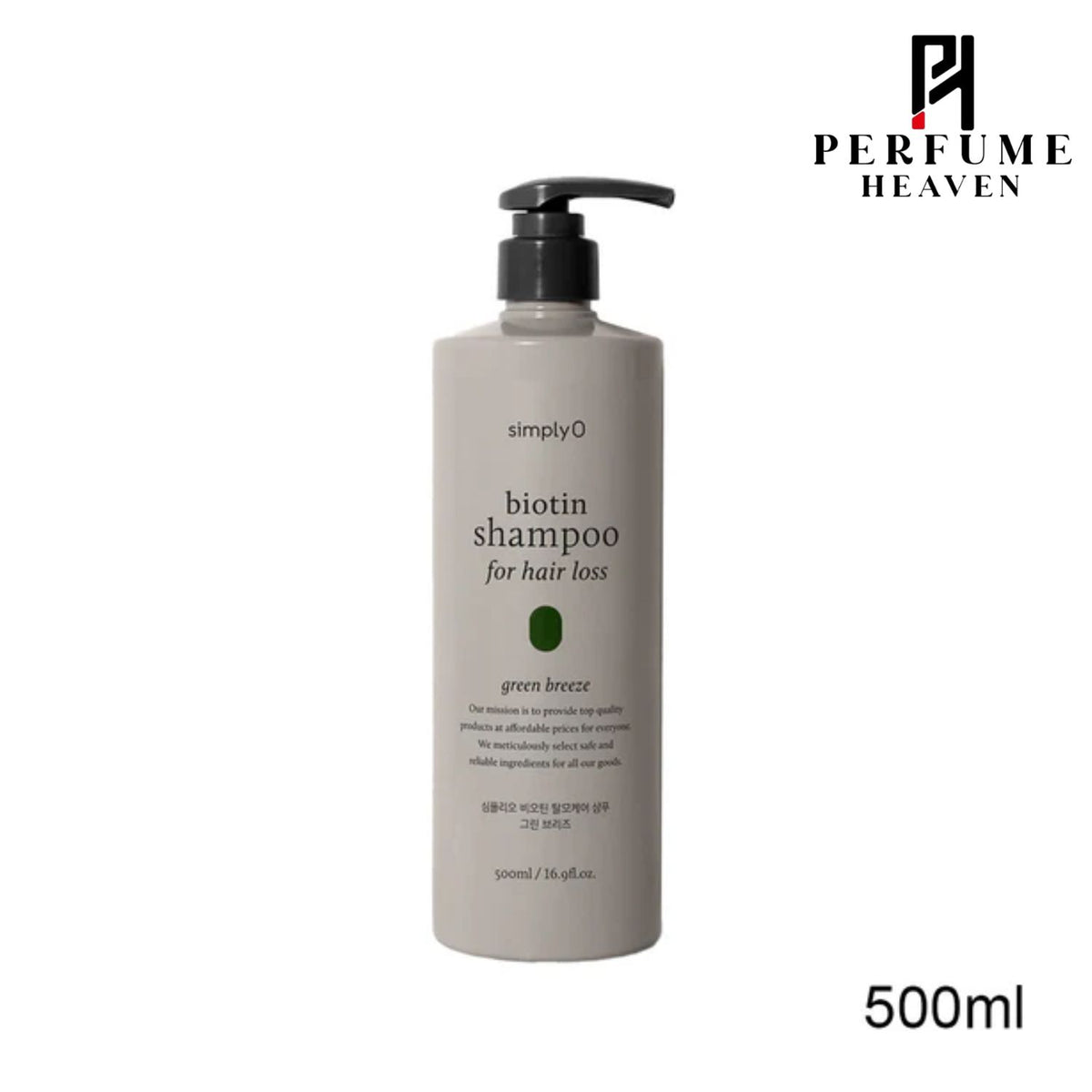 simplyO Biotin Shampoo for Hair Loss Green Breeze 500ml