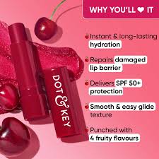 Dot & Key Barrier Repair Hydrating Lip Balm SPF50 PA+++ Cherry Crimson (4.5gm)
