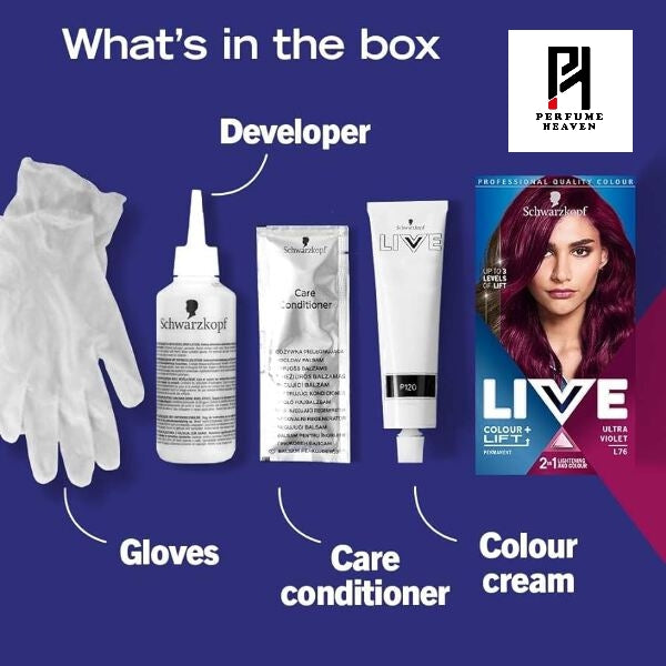 Schwarzkopf Live Colour + Lift Permanent Ultra Violet L76 Hair Dye-Hair Color