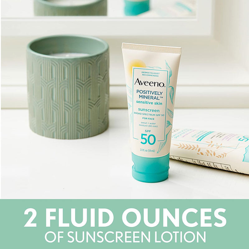 Aveeno Positively Mineral Sunscreen For Sensitive Skin SPF 50