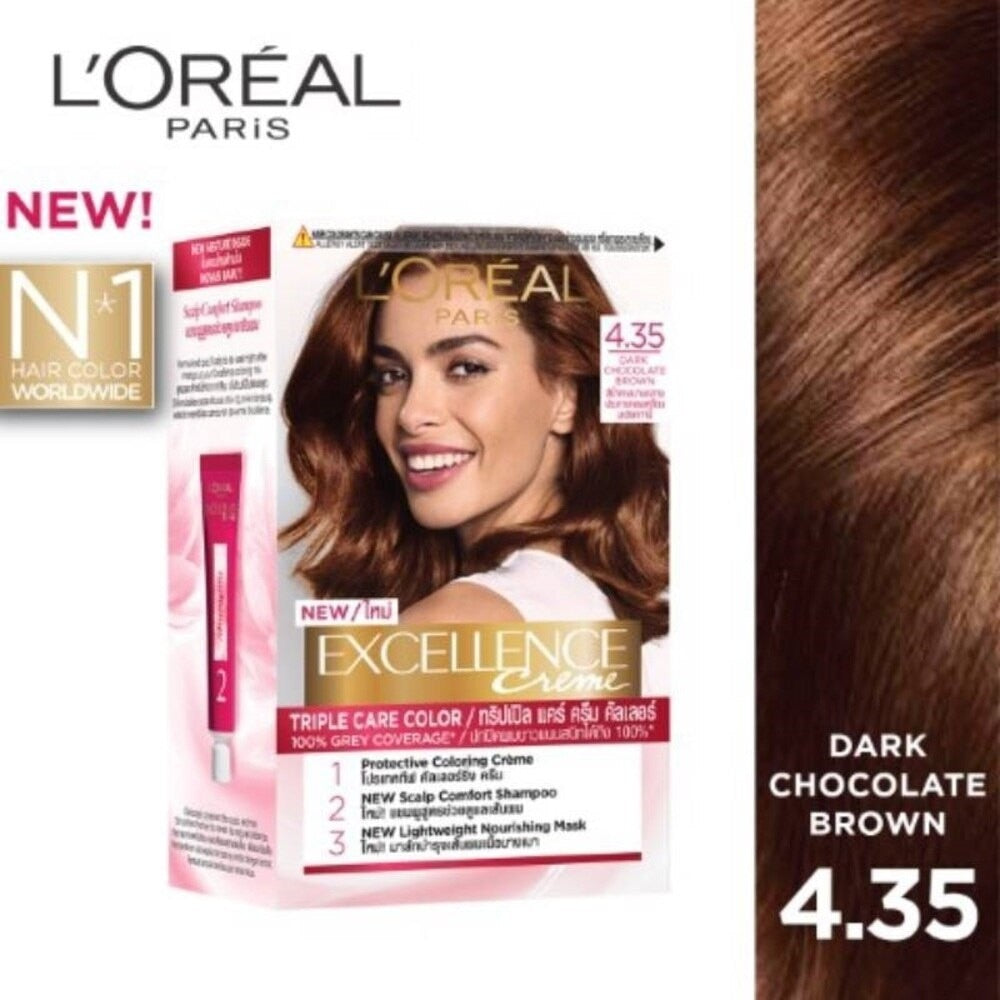 L'Oréal Excellence Crème Permanent Hair Color 4.35 Dark Chocolate Brown