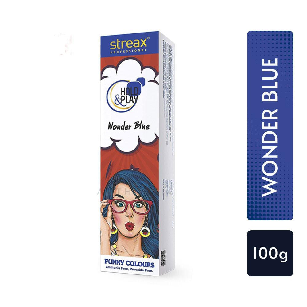 Streax Professional Hold and Play Funky Hair Colour - Wonder Blue