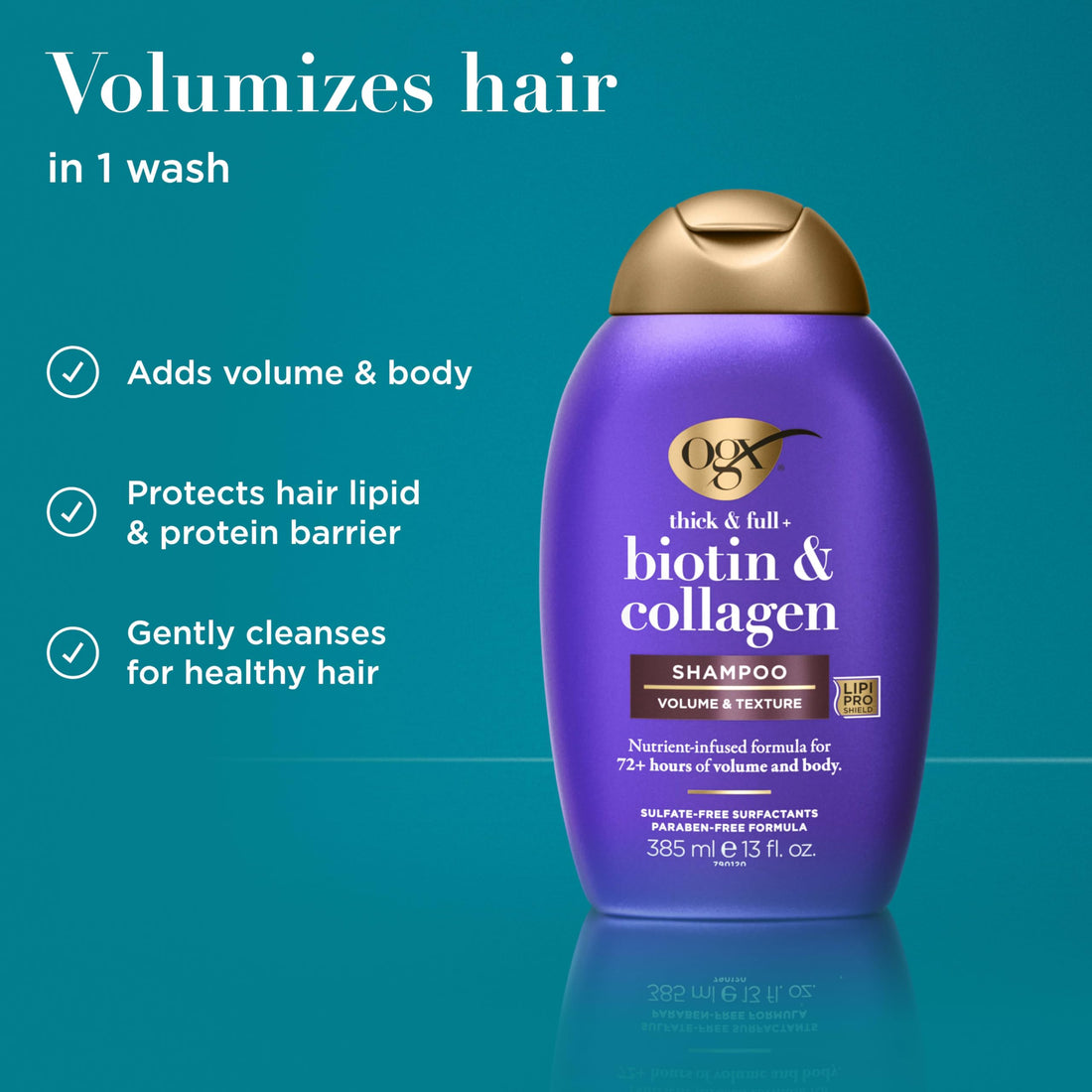 OGX Thick & Full + Biotin & Collagen Shampoo 385ml