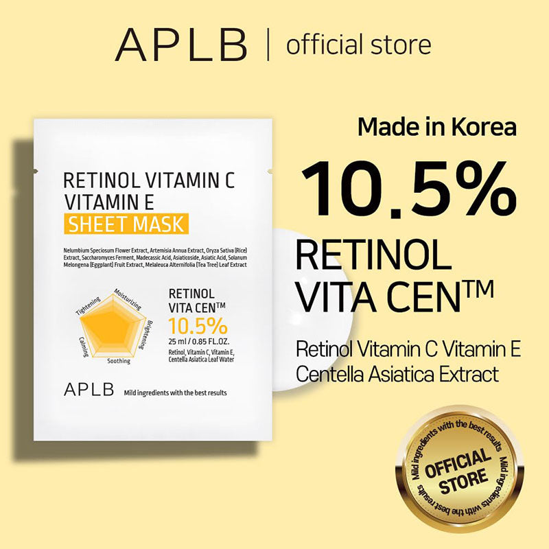 APLB Retinol Vitamin C Vitamin E Sheet Mask 25ml