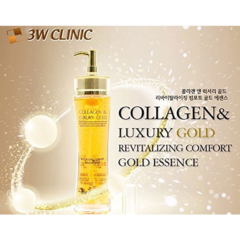 3W Clinic collagen and luxury revitalizing comfort 24K gold essence