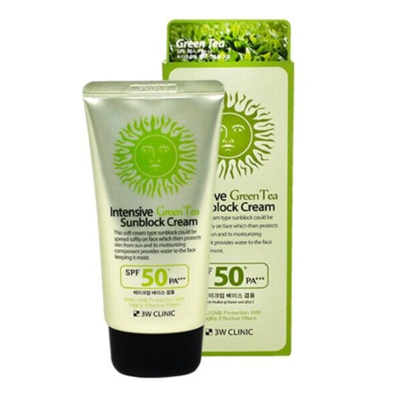 3W Clinic Intensive Green Tea Sunblock Cream SPF 50+PA+++