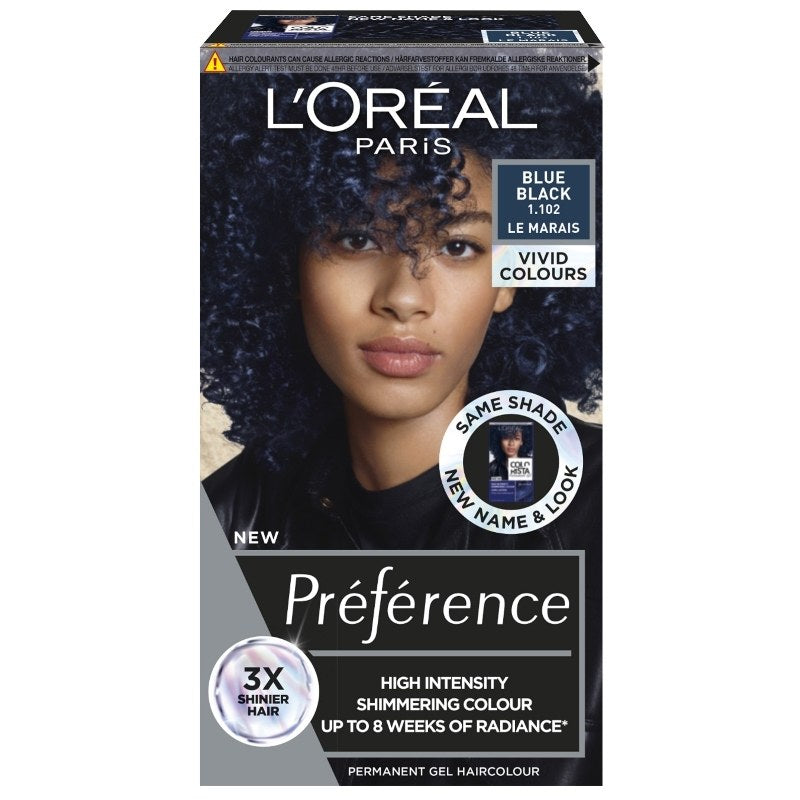 L'Oreal Paris Preference VIVID COLORS hair color 1.102 blue black