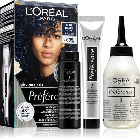 L'Oreal Paris Preference VIVID COLORS hair color 1.102 blue black