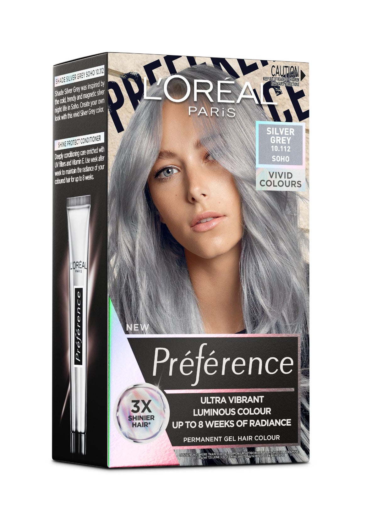 L'Oreal Paris Preference VIVID COLORS hair color 10.112 silver gray