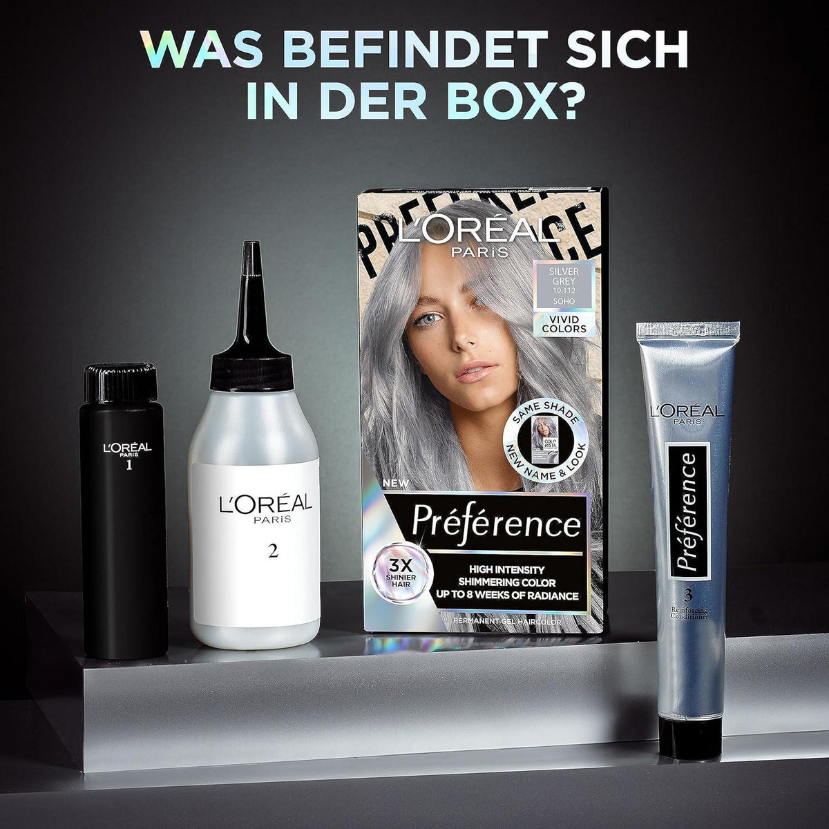 L'Oreal Paris Preference VIVID COLORS hair color 10.112 silver gray