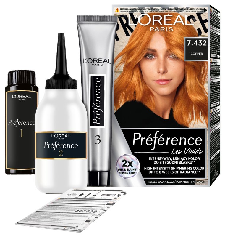 L'Oreal Preference Les Vivids High Intensity Shimmering Colour - 7.432 Copper