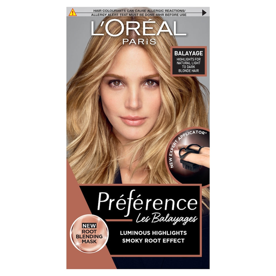 Preference Les Balayage Expert highlights for natural dark blonde to light brown hair. Create beautiful, sun-kissed balayage effects with ease and achieve professional-looking highlights.