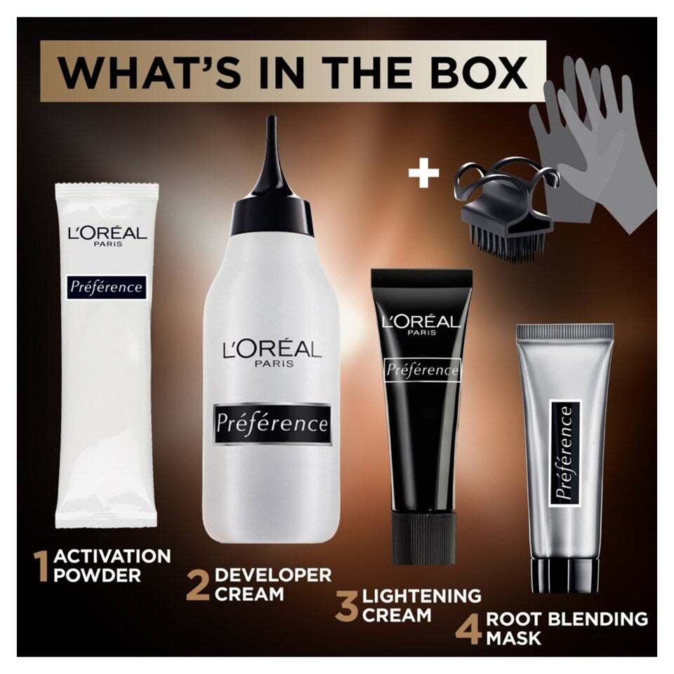 Preference Les Balayage Expert highlights for natural dark blonde to light brown hair. Create beautiful, sun-kissed balayage effects with ease and achieve professional-looking highlights.