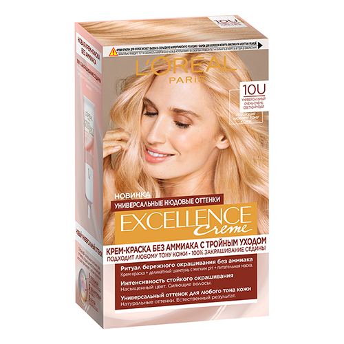 L'Oreal Excellence No Ammonia Triple Care Colour - 10U Universal Lightest Blonde