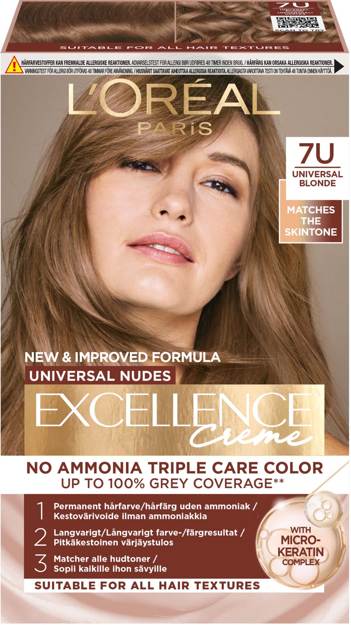 L'Oreal Excellence No Ammonia Triple Care Colour - 7U Universal Blonde