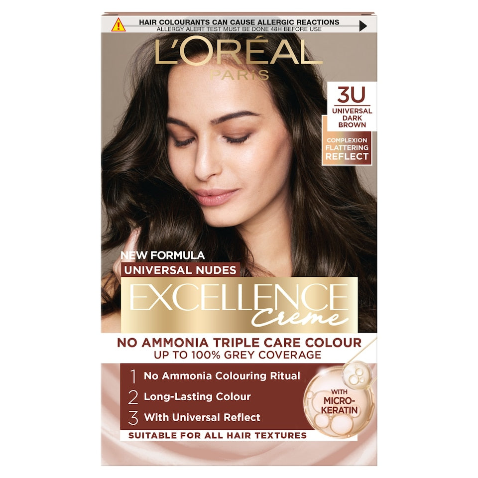 L'Oreal Excellence No Ammonia Triple Care Colour - 3U Universal Dark Brown