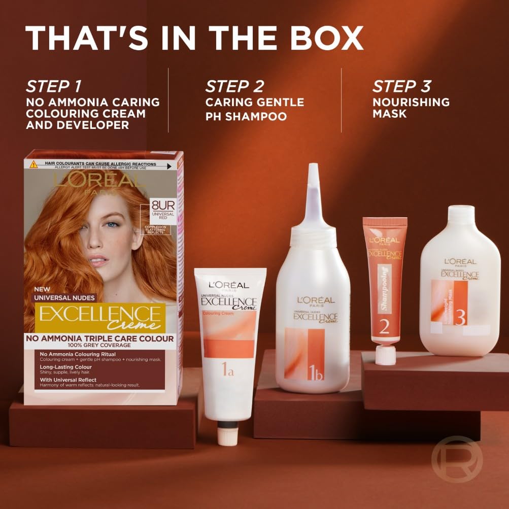 L'Oreal Excellence No Ammonia Triple Care Colour - 8UR Universal Red
