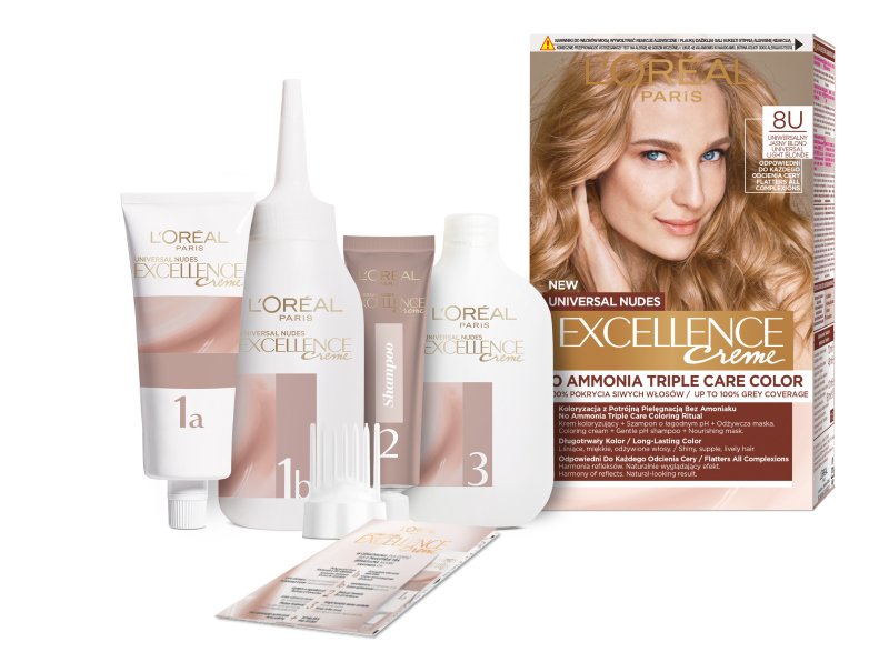 L’Oréal Paris Excellence Creme Nudes Ammonia Free Permanent Hair Dye (UK) 8U Universal Light Blonde