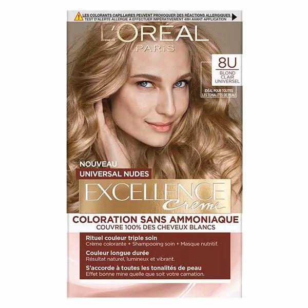 L’Oréal Paris Excellence Creme Nudes Ammonia Free Permanent Hair Dye (UK) 8U Universal Light Blonde