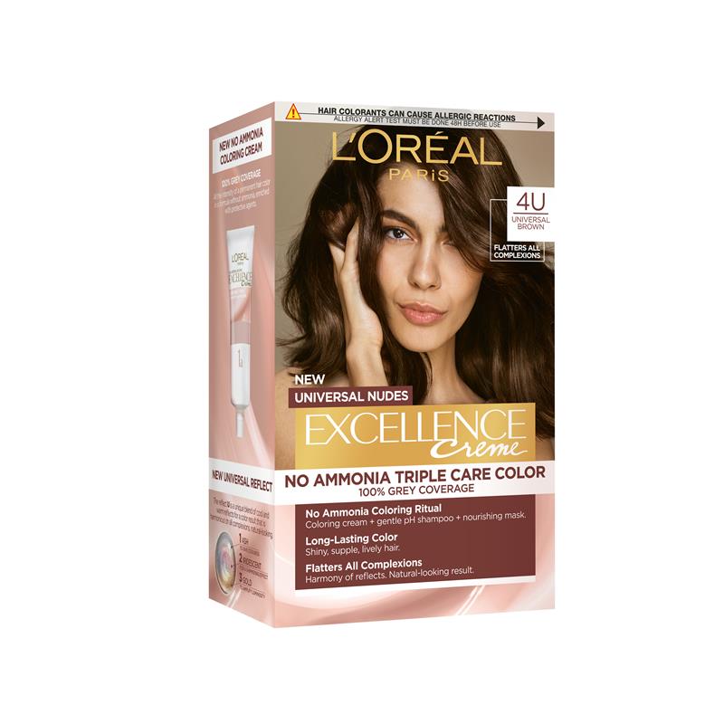L'Oreal Excellence No Ammonia Triple Care Colour- 4U Universal Brown