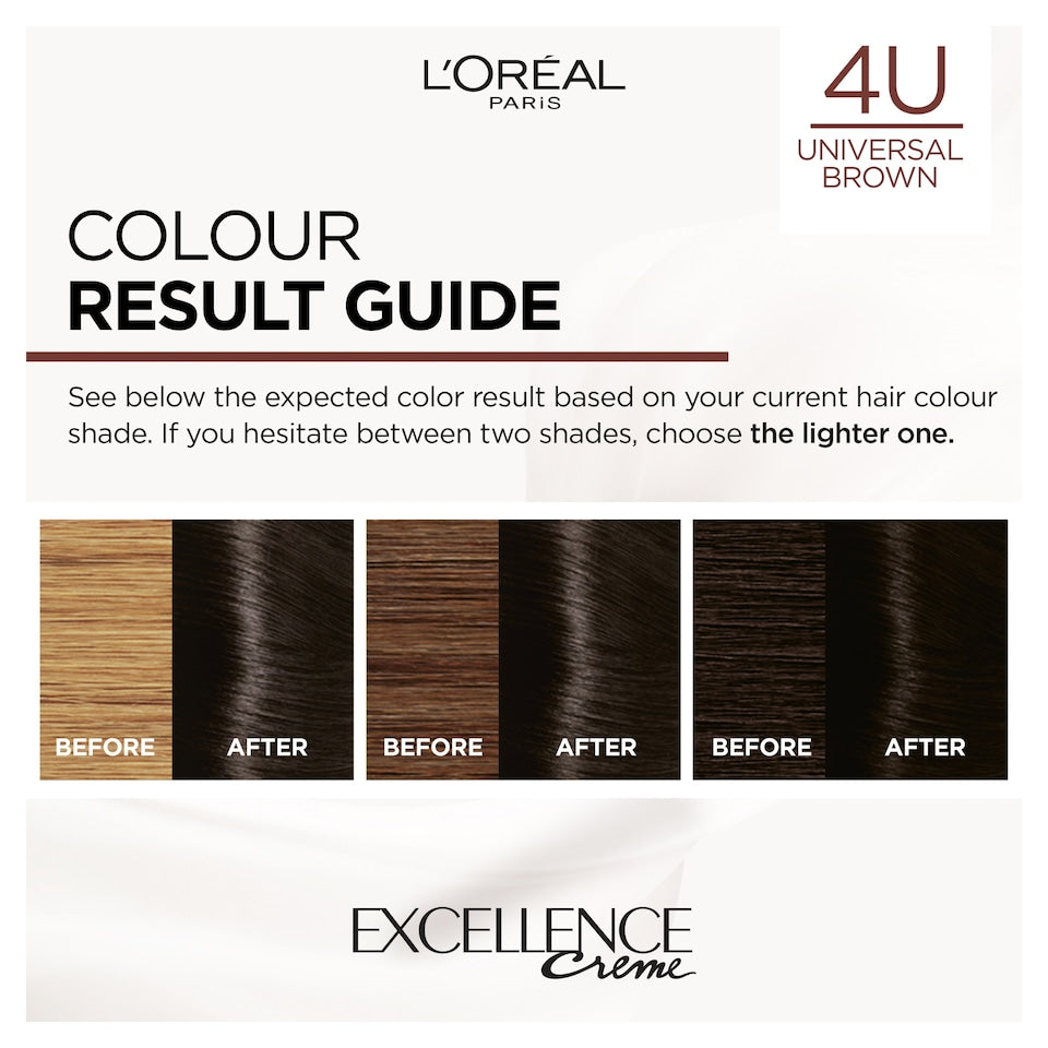 L'Oreal Excellence No Ammonia Triple Care Colour- 4U Universal Brown