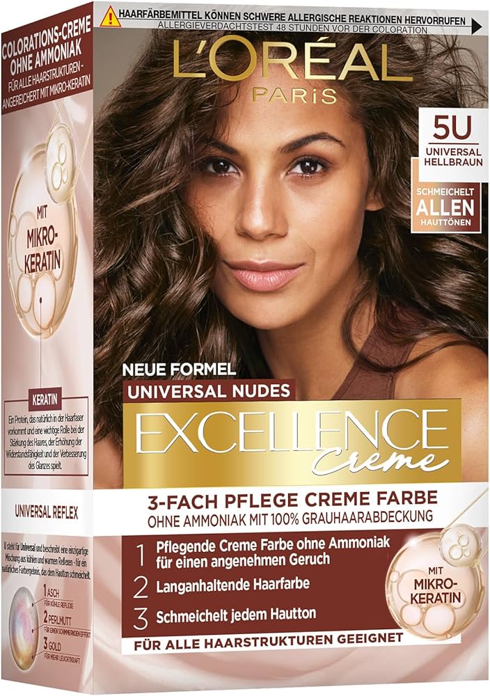 L'Oreal Excellence No Ammonia Triple Care Colour - 5U Universal Light Brown
