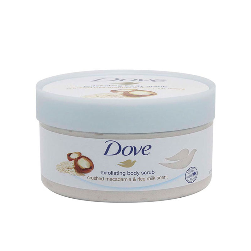 Dove Exfoliating Body Scrub Crushed Macadamia & Rice Milk Scent – 225ml