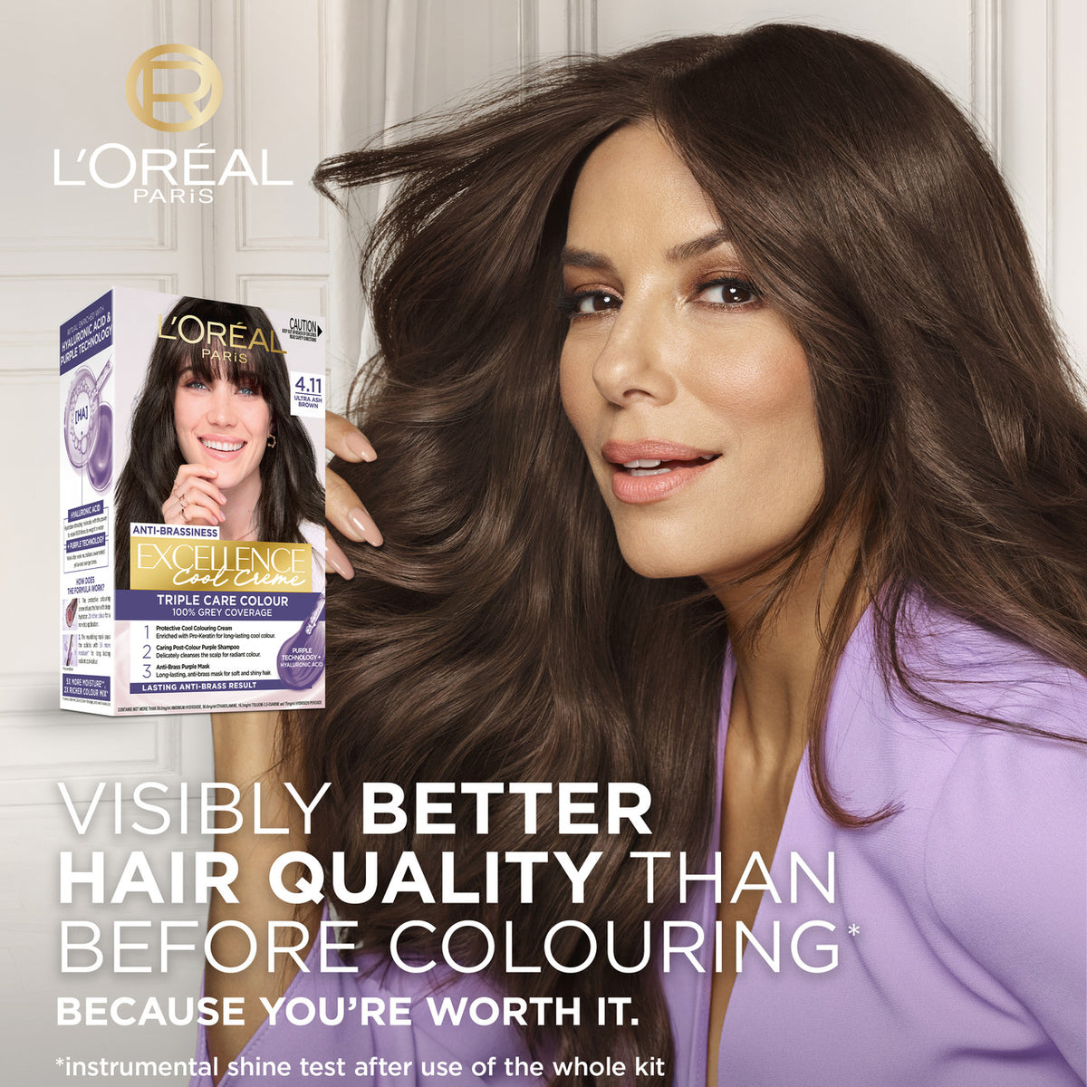 L'Oreal Excellence Cool Crème permanent hair dye 4.11 Ultra Ash Brown