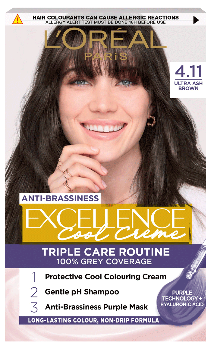 L'Oreal Excellence Cool Crème permanent hair dye 4.11 Ultra Ash Brown