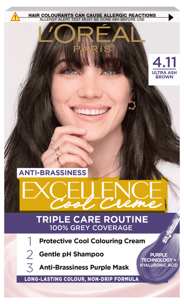 L'Oreal Excellence Cool Crème permanent hair dye 4.11 Ultra Ash Brown