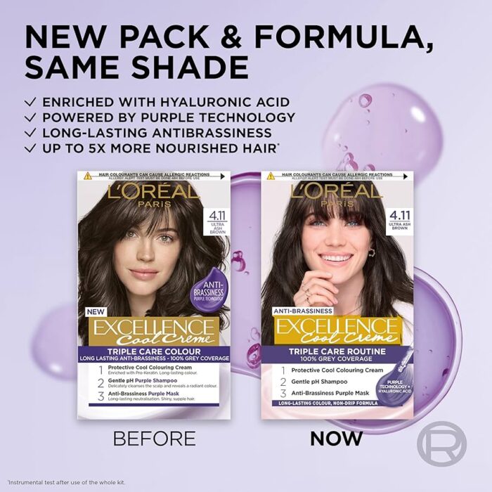 L'Oreal Excellence Cool Crème permanent hair dye 4.11 Ultra Ash Brown