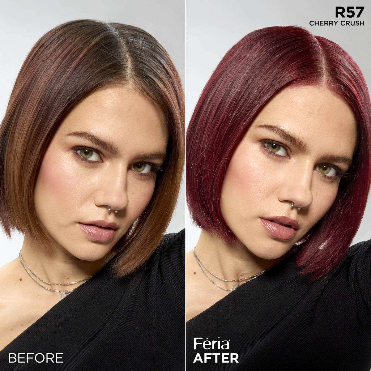 L’Oreal Paris Feria Multi-Faceted Shimmering Permanent Hair Color, R57 Cherry Crush