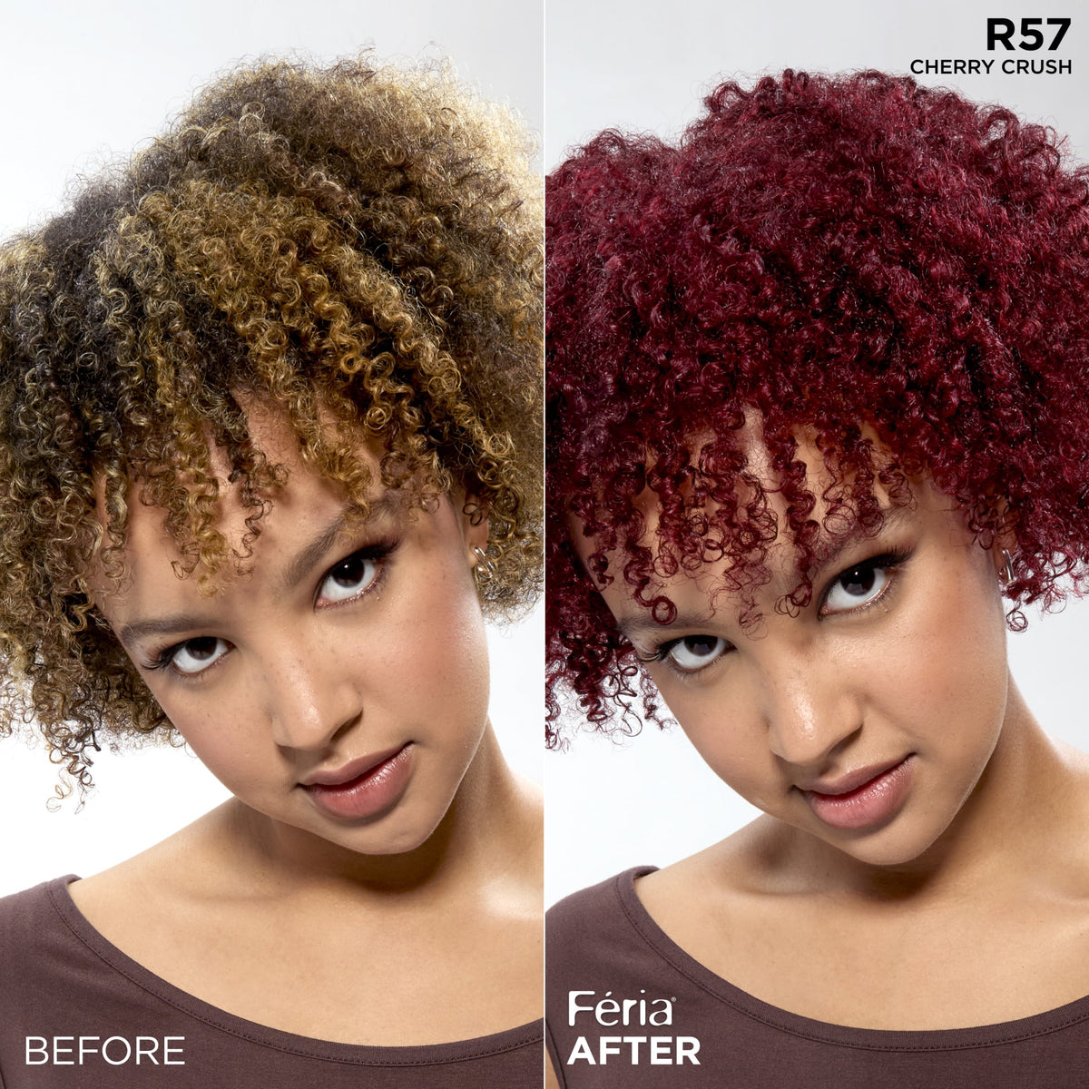 L’Oreal Paris Feria Multi-Faceted Shimmering Permanent Hair Color, R57 Cherry Crush
