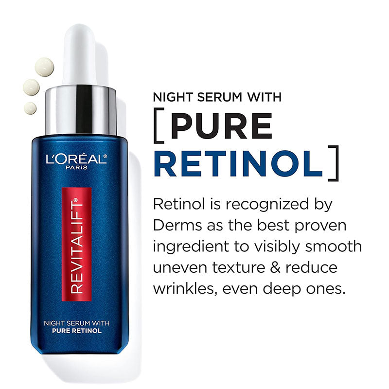 L’Oreal Paris Revitalift Derm Intensives Night Serum With 0.3% Retinol Fragrance Free – 30ml