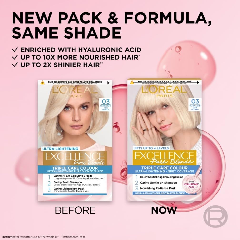 L'Oreal Excellence Pure Blonde Triple Care Colour - 03 Ultra Light Ash Blonde