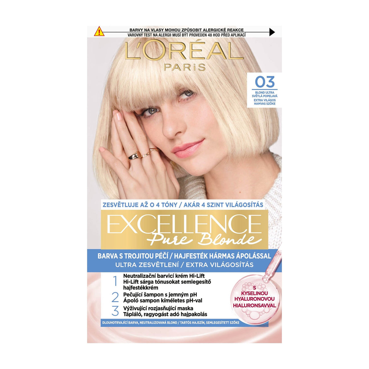 L'Oreal Excellence Pure Blonde Triple Care Colour - 03 Ultra Light Ash Blonde