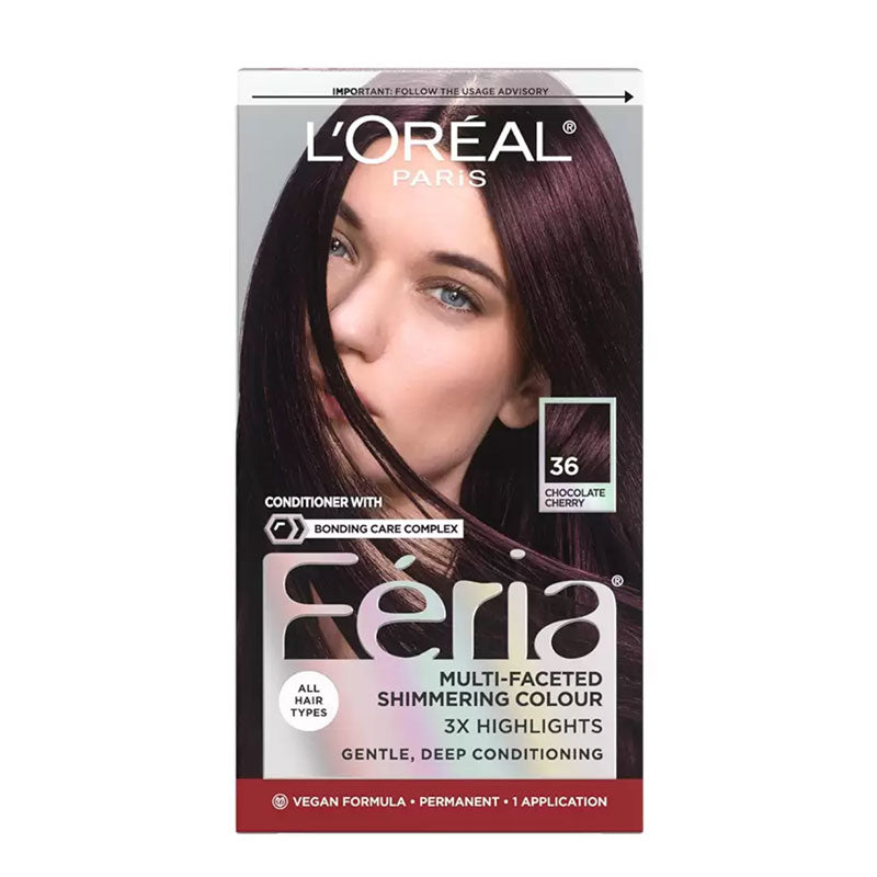 L’Oreal Paris Feria Multi-Faceted Shimmering Permanent Hair Color Chocolate Cherry 36