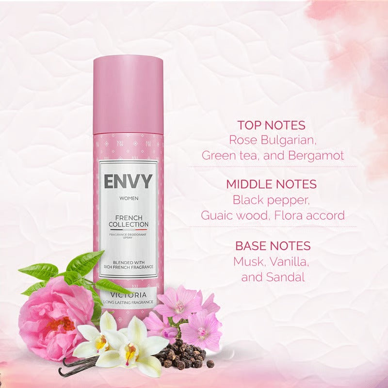 Envy French Collection Fragrance Deodorant Spray For Women 120ml - Victoria