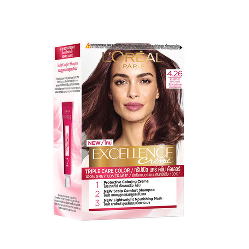 L’Oreal Paris Excellence Creme Permanent Hair Color Purple Brown 4.26