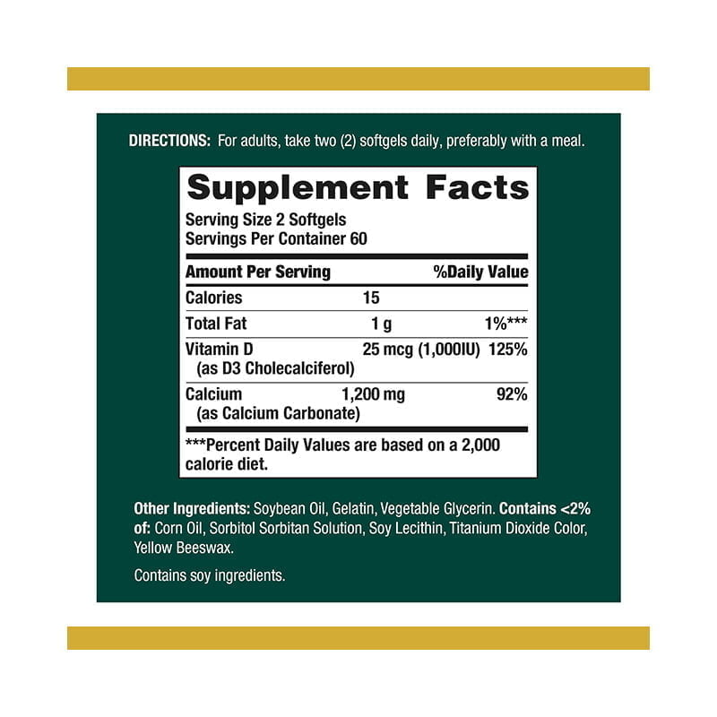 Nature’s Bounty Calcium 1200mg + Vitamin D3